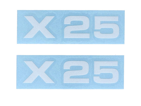 Sticker set MOGA 2 parts wide 74mm high 17mm for Zündapp X 25 MOGA MOTOVEIKALS 21