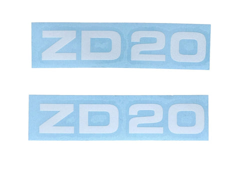 Sticker set MOGA 2 parts wide 95mm high 17mm for Zündapp ZD 20 moped MOGA MOTOVEIKALS 21