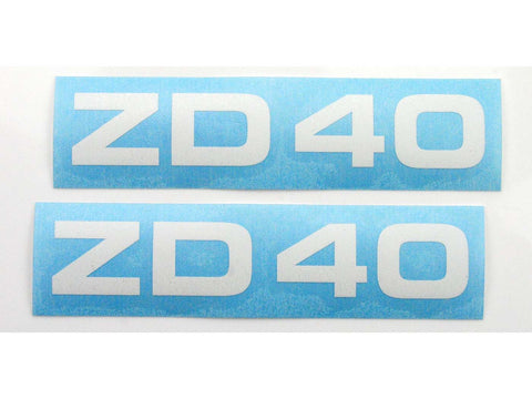 Sticker set MOGA 2 parts wide 95mm high 17mm for Zündapp ZD 40 moped MOGA MOTOVEIKALS 21