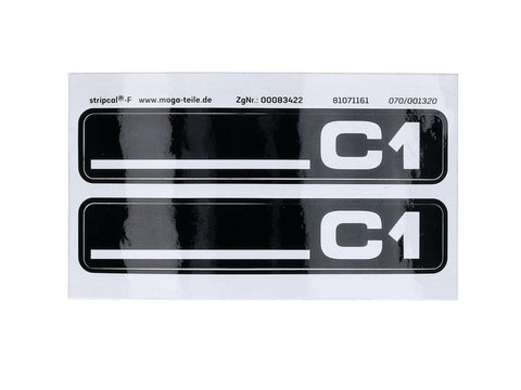 Sticker set MOGA 2-piece 105x21mm footboard, side cover for Hercules C1 City Bike MOGA MOTOVEIKALS 21