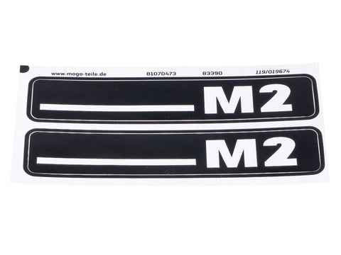 Sticker set MOGA 2 pieces 105mm x 21mm for Hercules M MOGA MOTOVEIKALS 21