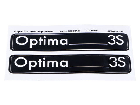 Sticker set MOGA 2 pieces 105mm x 21mm for Hercules Optima 3S MOGA MOTOVEIKALS 21