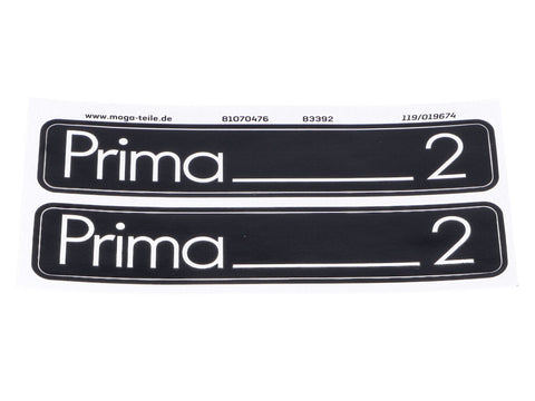Sticker set MOGA 2 pieces 105mm x 21mm for Hercules Prima MOGA MOTOVEIKALS 21