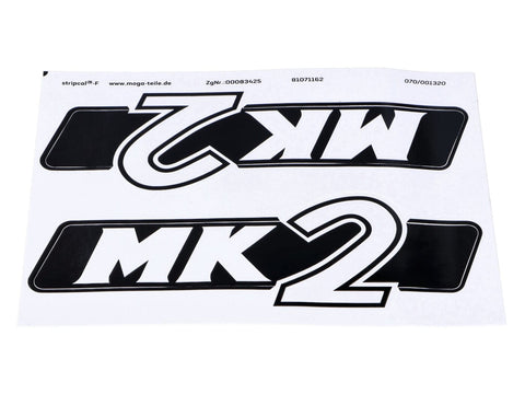 Sticker set MOGA 2 pieces 135mm x 47mm for Hercules MK MOGA MOTOVEIKALS 21