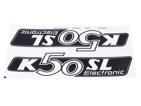 Sticker set MOGA 2 pieces 160mm x 40mm for Hercules K 50 SL Electronic MOGA MOTOVEIKALS 21
