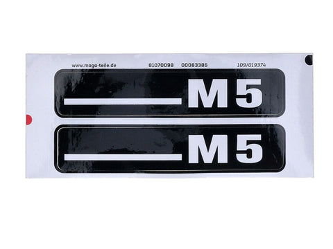 Sticker set MOGA 21x105mm footboard side cover for Hercules M5 moped MOGA MOTOVEIKALS 21