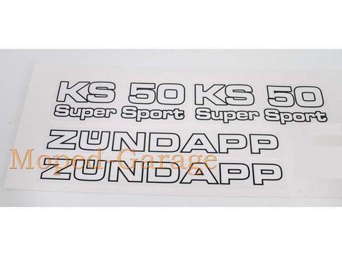 Sticker set width 215mm height 25mm for Zündapp KS 50 Super Sport Type 517 530 DIVERSE / IMPORT MOTOVEIKALS 21