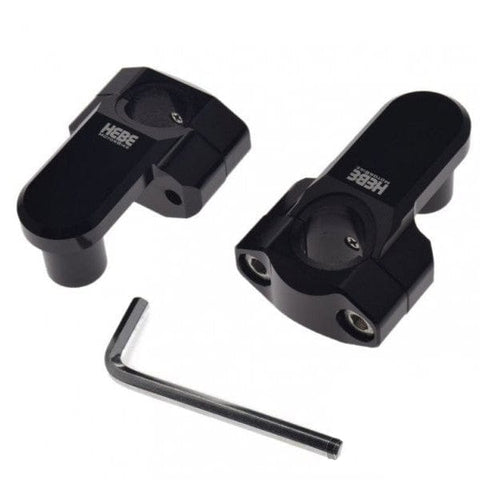 Stūres adapteru komplekts HANDLEBAR RISER BLACK 22mm -> 28.50mm HEBE MOTOVEIKALS 21