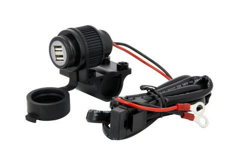 Stūres lādētājs USB divas ligzdas 5V 3Amp - waterproof SIFAM MOTOVEIKALS 21