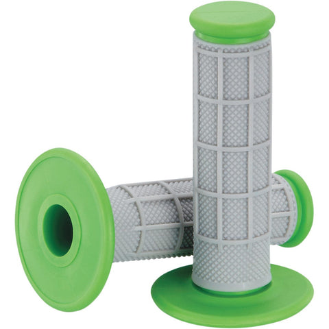 Stūres rokturi QUALIFIER™ HALF WAFFLE GRIPS GRAY/GREEN MOOSE RACING MOTOVEIKALS 21