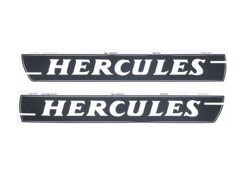 Tank sticker set 270x34mm 2 pieces for Hercules HR 1, Hobby Rider matt black with white lettering MOGA MOTOVEIKALS 21