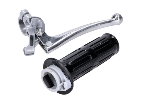 Throttle grip fitting with brake lever gray for Garelli Peugeot Mobylette automatic moped NTS PARTS MOTOVEIKALS 21