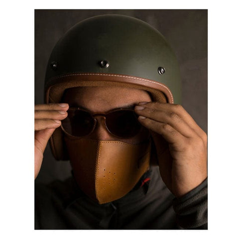 Trip Machine Face mask vintage tan TRIPMACHINE MOTOVEIKALS 21