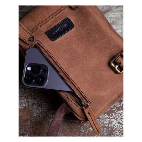 Trip Machine, Thigh bag / leg bag. Tobacco brown TRIPMACHINE MOTOVEIKALS 21