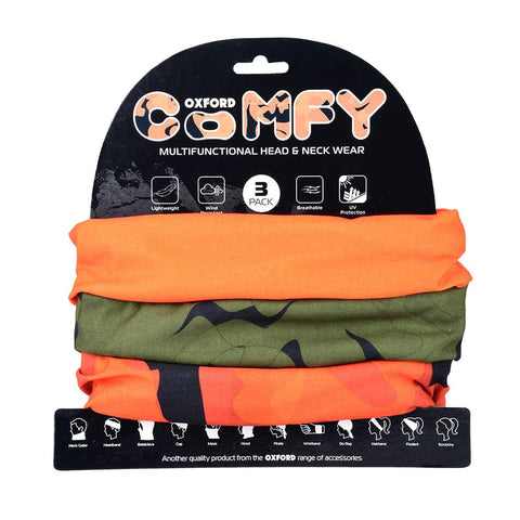 Tunelis-maska OXFORD Comfy Havoc Orange komplekts 3.gab. OXFORD MOTOVEIKALS 21
