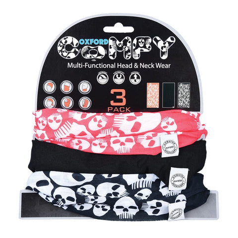 Tunelis-maska OXFORD Comfy Skulls komplekts 3.gab. OXFORD MOTOVEIKALS 21