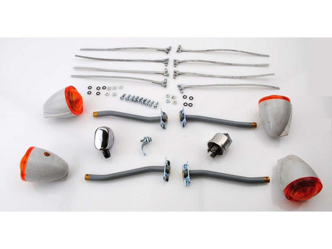 Turn signal conversion kit 6 Volt 2 x 18 Watt 55mm diameter approx. 75mm deep 125mm linkage length for Zündapp, Kreidler, Hercules, Puch, DKW, KTM, Rixe, Horex DIVERSE / IMPORT MOTOVEIKALS 21