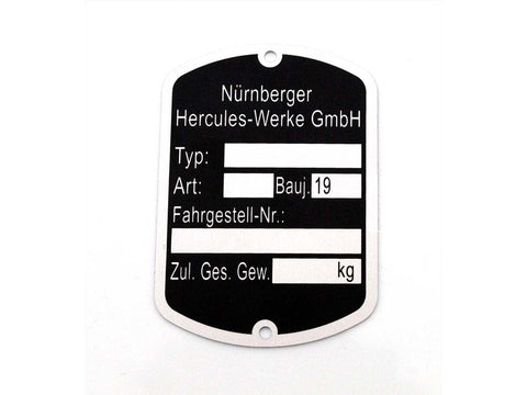 Type plate MOGA Dimensions high approx. 50mm wide 35mm Mounting hole spacing 45mm for Prima 1, 2, 3, 4, 5, 6, GT, GX, Presto, Pronto, KX Supra 2 D, Optima, MX MF, MP, M MOGA MOTOVEIKALS 21