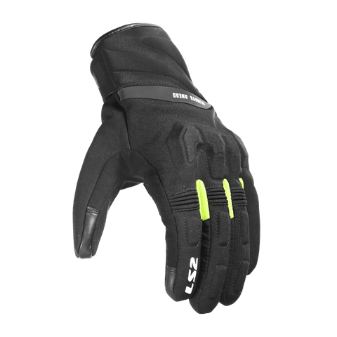 Ūdensizturīgi motocikla cimdi LS2 JET III ar Sheltex® membrānu black H-V yellow LS2 MOTOVEIKALS 21