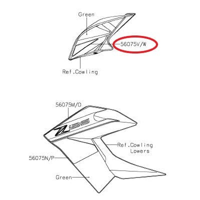 Uzlīme KAWASAKI OEM: 56075-7433 KAWASAKI OEM MOTOVEIKALS 21