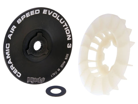V-belt pulley Polini Ceramic Air Speed Evolution 3 for Minarelli with 13mm stub for Yamaha Aerox 50 2T LC 2004-, Aprilia Area 51, Italjet Dragster 50 LC, MBK Booster 50 2004- POLINI MOTOVEIKALS 21