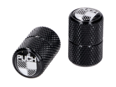 Valve caps black with white logo for Puch OEM STANDARD MOTOVEIKALS 21