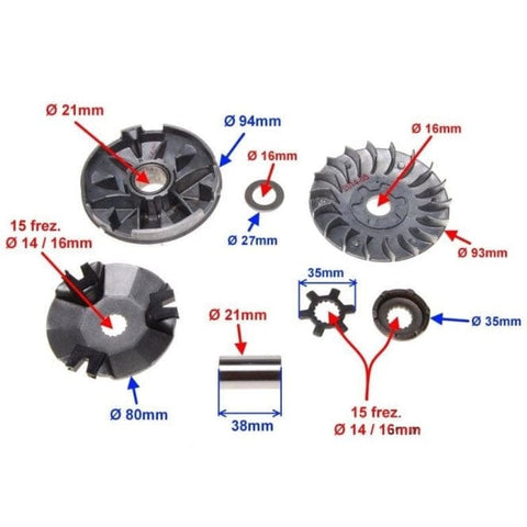 Variatora komplekts 2T 21 mm REPLICA MOTOVEIKALS 21