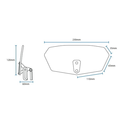 Vējstikla deflektors Oxford Windshield 260×125 mm caurspīdīgs OXFORD MOTOVEIKALS 21