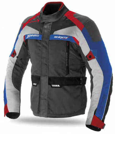 Vīrieši tūrisma jaka 70 Degrees JT43 grey / blue / red 3XL 70 DEGREES MOTOVEIKALS 21