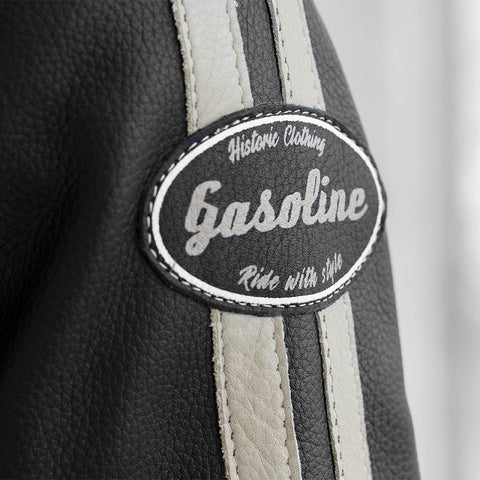 Vīriešu ādas jaka GASOLINE VINTAGE black 2XL GASOLINE MOTOVEIKALS 21