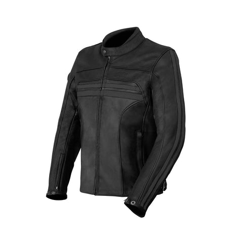 Vīriešu moto ādas jaka Vintage VESTENFM black stripes GASOLINE MOTOVEIKALS 21