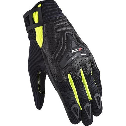 Vīriešu moto cimdi LS2 All Terrain black H-V yellow 2XL LS2 MOTOVEIKALS 21