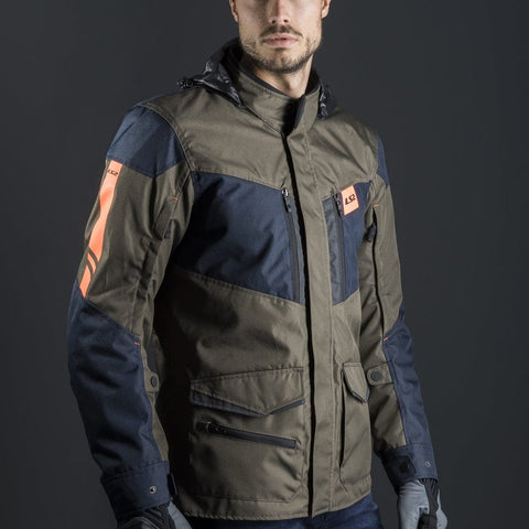Vīriešu moto jaka LS2 Metropolis EVO haki / blue / fluor orange 3XL LS2 MOTOVEIKALS 21