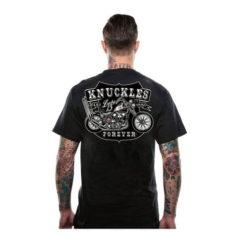 Vīriešu T-krekls LUCKY13 melns KNUKLES XL LUCKY 13 MOTOVEIKALS 21