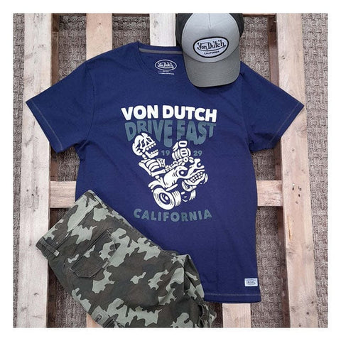 Von Dutch Drive t-shirt blue/white VON DUTCH MOTOVEIKALS 21