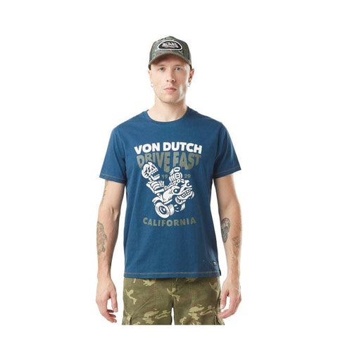 Von Dutch Drive t-shirt blue/white VON DUTCH MOTOVEIKALS 21