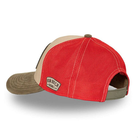 Von Dutch Semi-Curved Eye cap khaki/red VON DUTCH MOTOVEIKALS 21