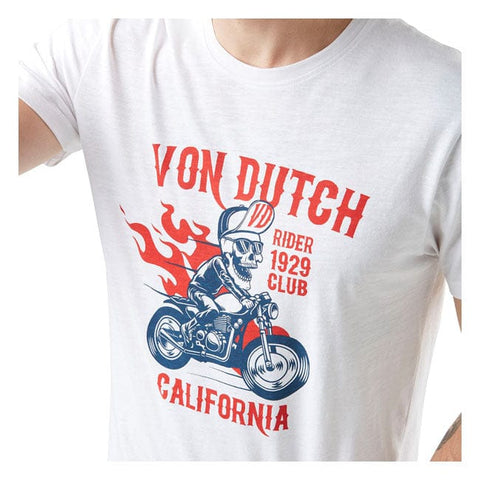 Von Dutch Slub t-shirt white/red VON DUTCH MOTOVEIKALS 21