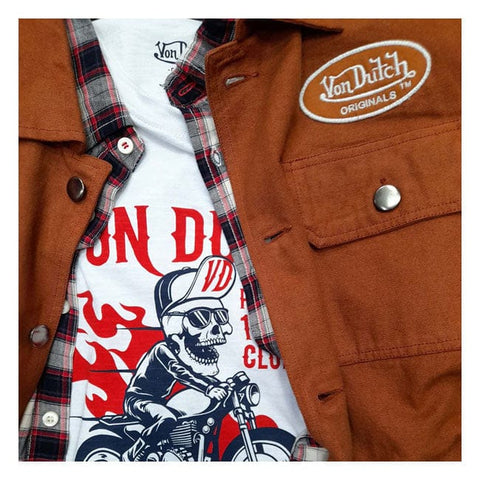 Von Dutch Slub t-shirt white/red VON DUTCH MOTOVEIKALS 21
