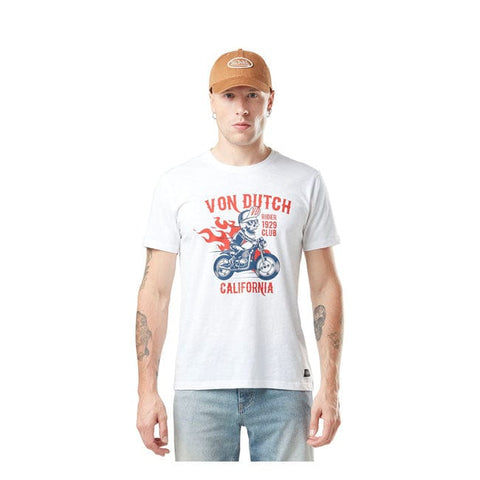 Von Dutch Slub t-shirt white/red VON DUTCH MOTOVEIKALS 21