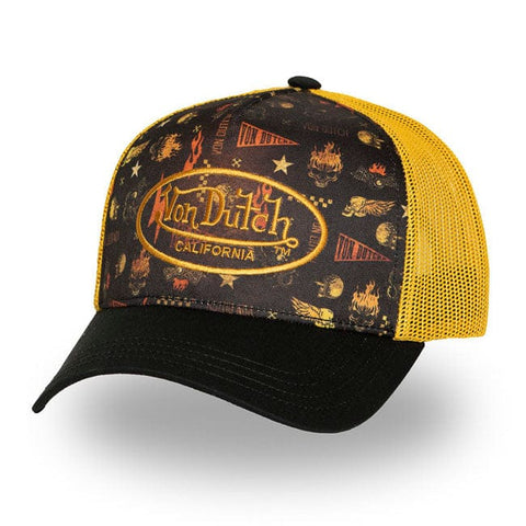 Von Dutch Subl Skull cap black/yellow VON DUTCH MOTOVEIKALS 21