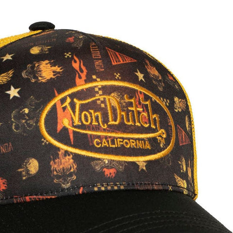 Von Dutch Subl Skull cap black/yellow VON DUTCH MOTOVEIKALS 21