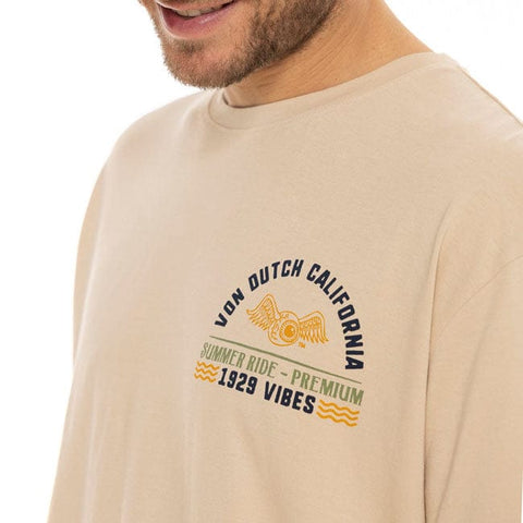 Von Dutch Vibes t-shirt beige VON DUTCH MOTOVEIKALS 21