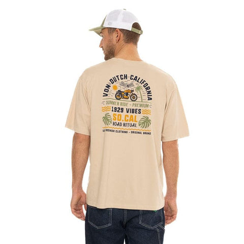Von Dutch Vibes t-shirt beige VON DUTCH MOTOVEIKALS 21