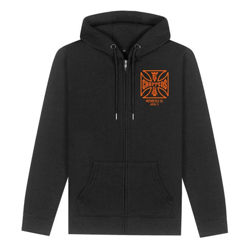 WCC ATX Cross zip hoodie black/orange WEST COAST CHOPPERS MOTOVEIKALS 21