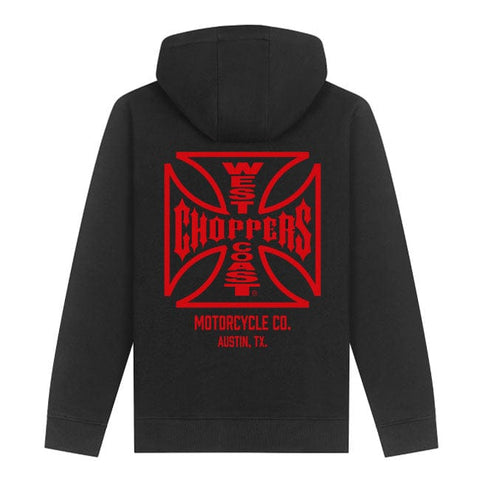 WCC ATX Cross zip hoodie black/red WEST COAST CHOPPERS MOTOVEIKALS 21