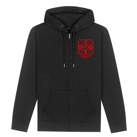 WCC ATX Cross zip hoodie black/red WEST COAST CHOPPERS MOTOVEIKALS 21