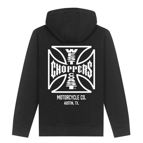 WCC ATX Cross zip hoodie black/white WEST COAST CHOPPERS MOTOVEIKALS 21