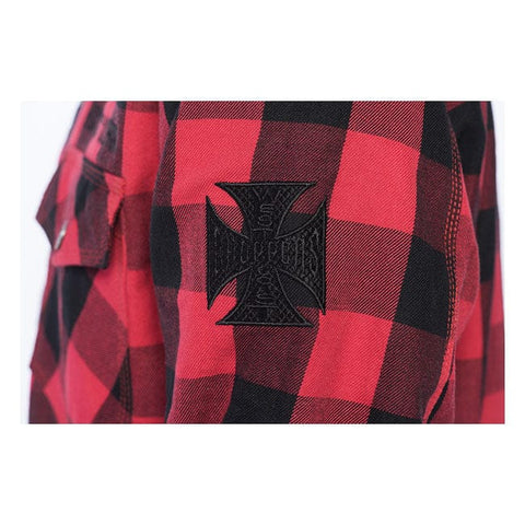 WCC Dominator riding flannel shirt red/black CE appr. WEST COAST CHOPPERS MOTOVEIKALS 21