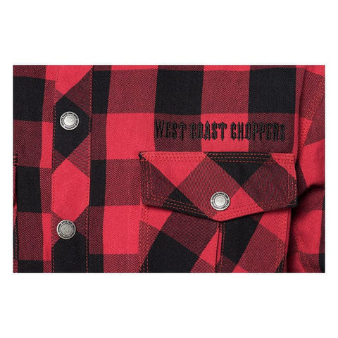WCC Dominator riding flannel shirt red/black CE appr. WEST COAST CHOPPERS MOTOVEIKALS 21